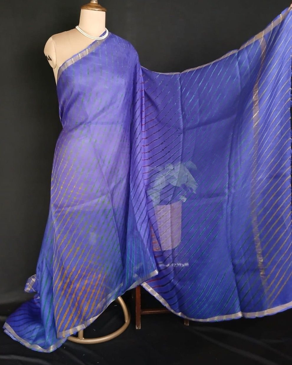 Hand tie-dye Leheriya on Kota Silk (HTKS0073) - Image 6