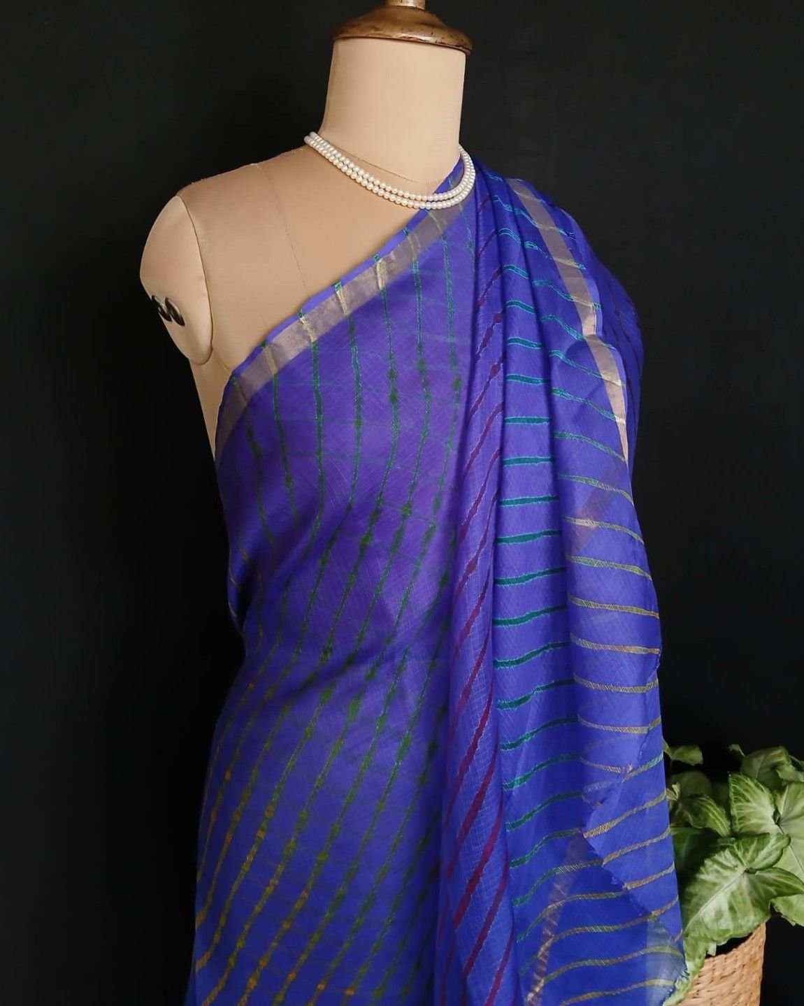 Hand tie-dye Leheriya on Kota Silk (HTKS0073)