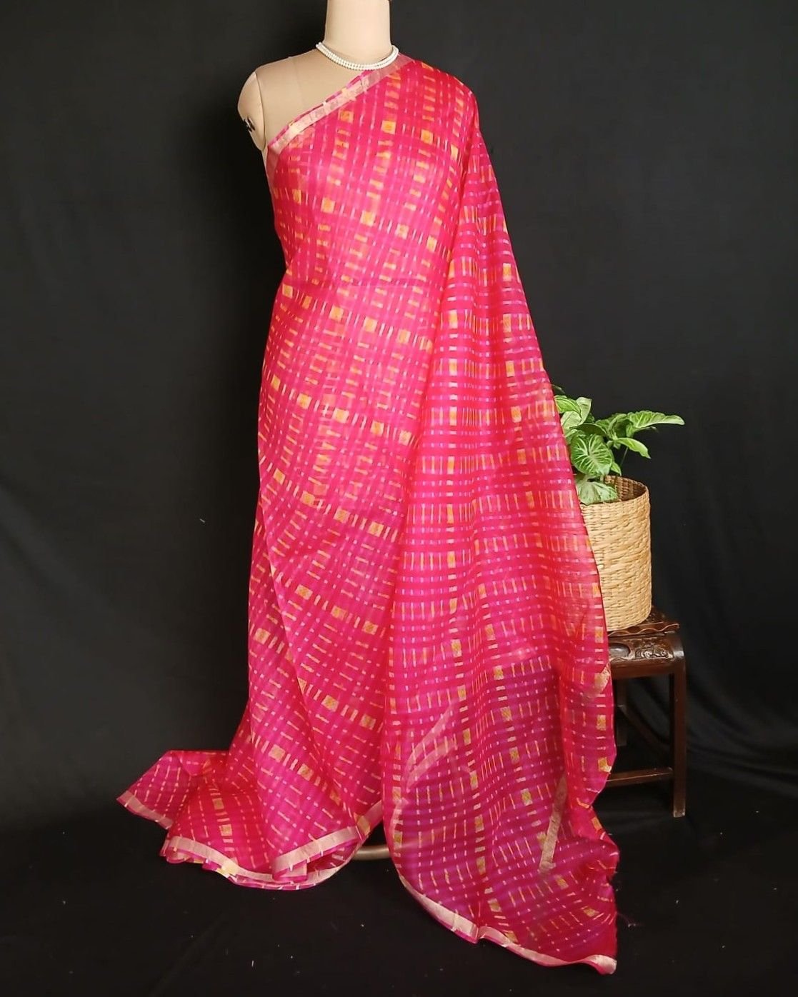 Hand tie-dye Leheriya on Kota Silk (HTKS0058) - Image 2