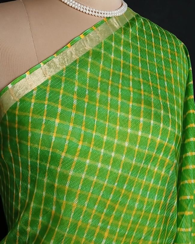 Hand tie-dye Leheriya on Kota Silk (HTKS0059) - Image 4