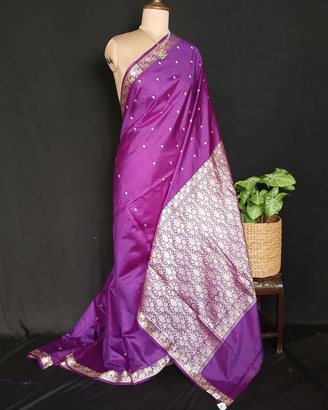 Banarasi No Zari Katan Silk Saree – (NZSS0028)
