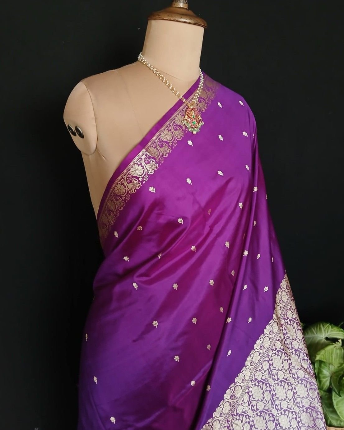 Banarasi No Zari Katan Silk Saree – (NZSS0028) - Image 2