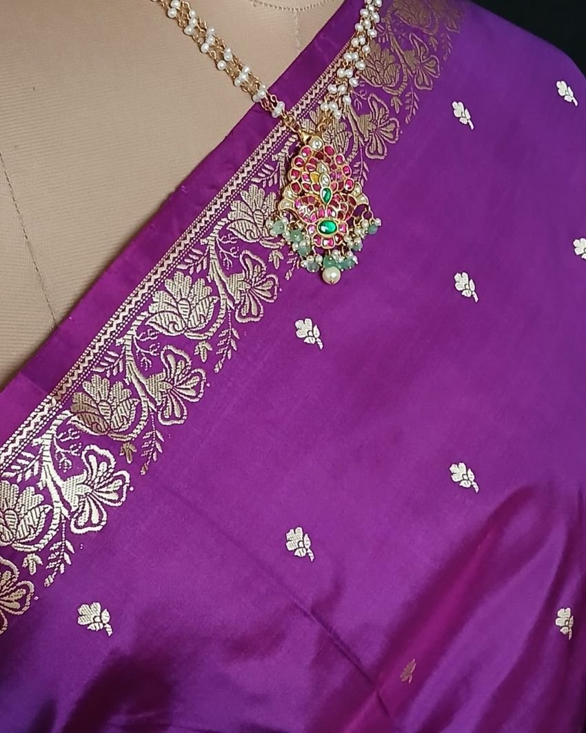 Banarasi No Zari Katan Silk Saree – (NZSS0028) - Image 3