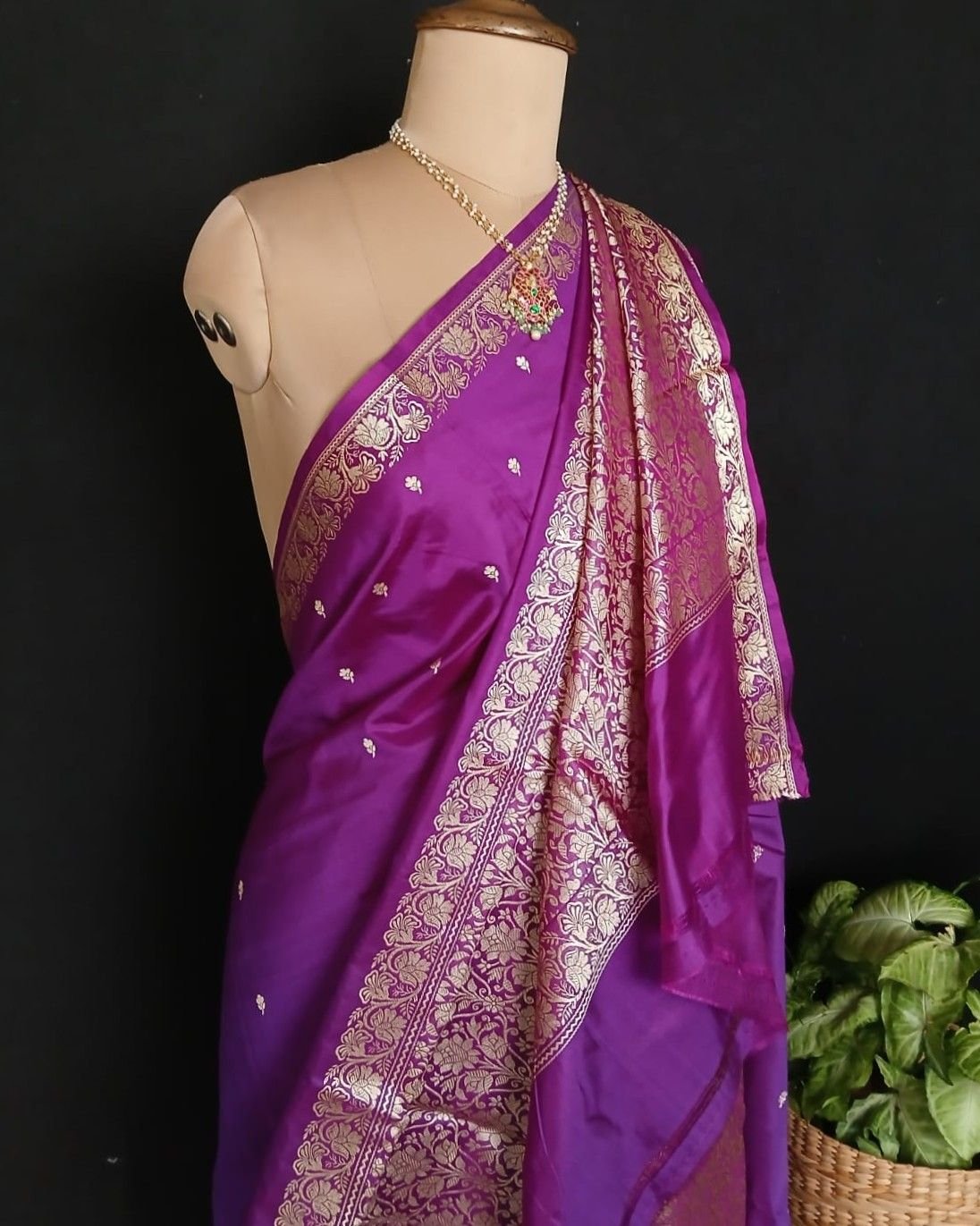 Banarasi No Zari Katan Silk Saree – (NZSS0028) - Image 5