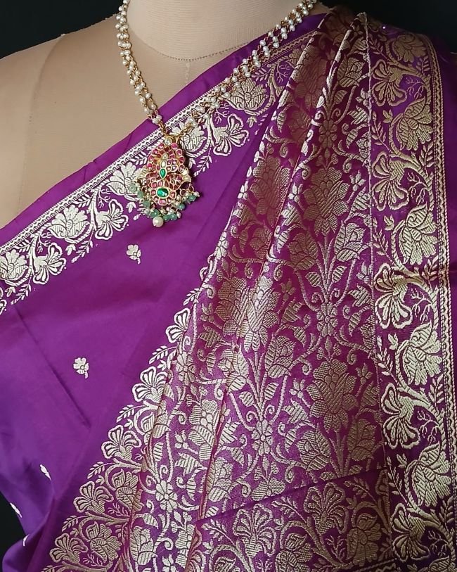 Banarasi No Zari Katan Silk Saree – (NZSS0028) - Image 6