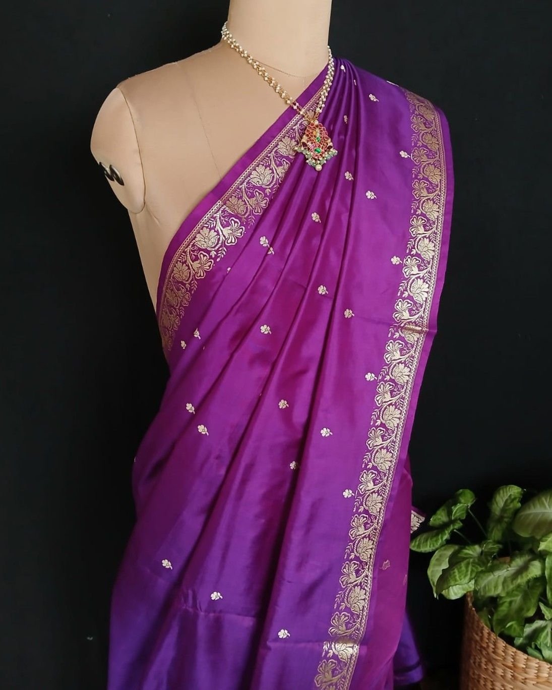 Banarasi No Zari Katan Silk Saree – (NZSS0028) - Image 7