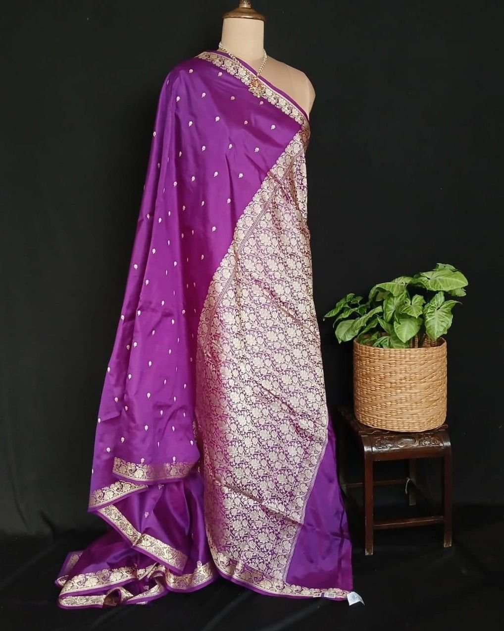 Banarasi No Zari Katan Silk Saree – (NZSS0028) - Image 8