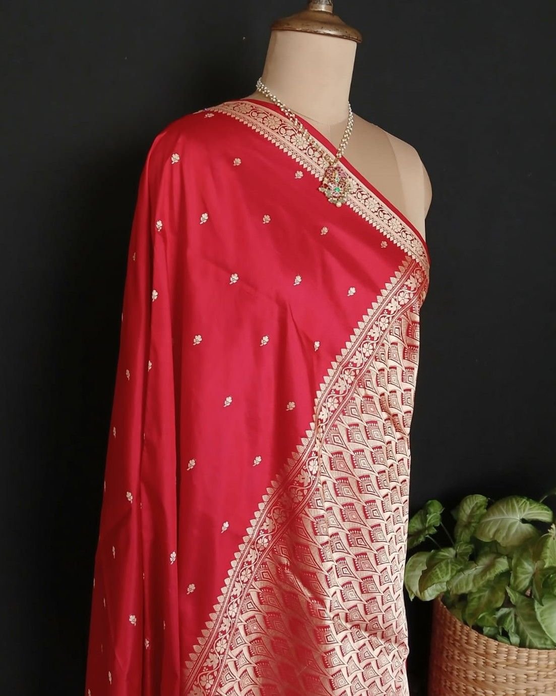 Banarasi No Zari Katan Silk Saree – (NZSS0025) - Image 9