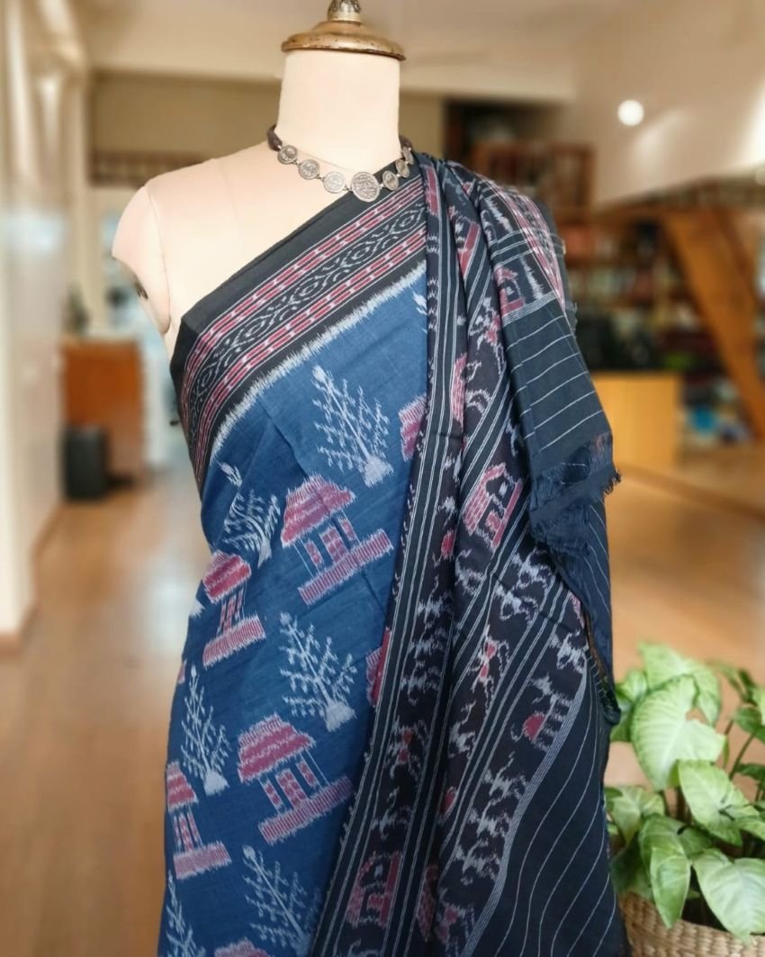 Nuapatna Single Ikat Saree - (NSIS0016) - Image 6