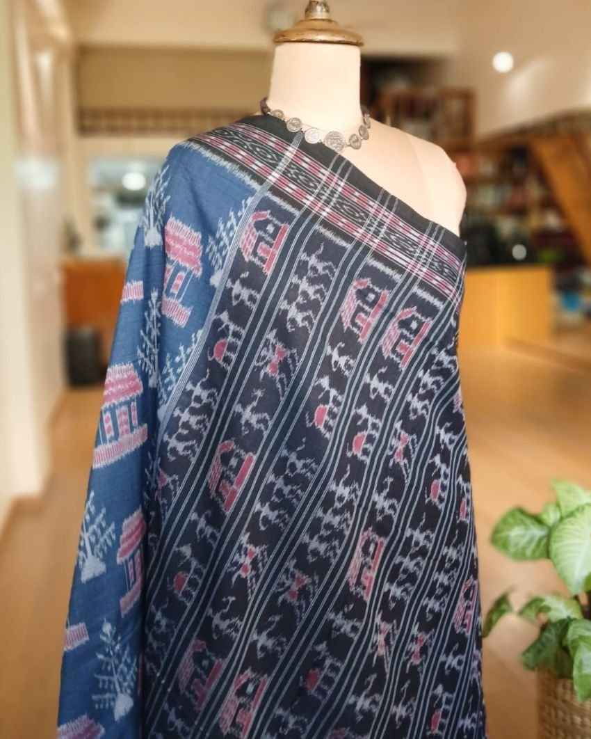 Nuapatna Single Ikat Saree - (NSIS0016) - Image 9