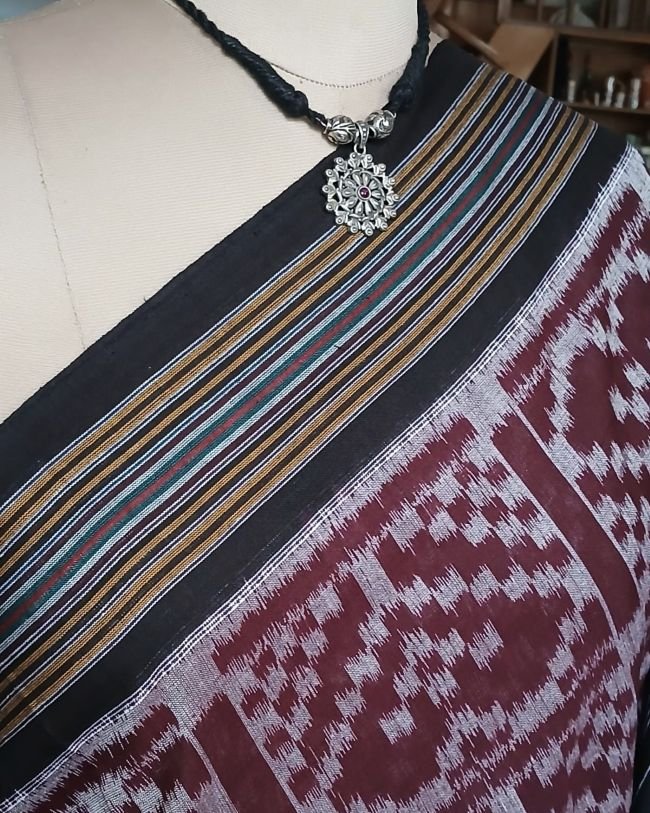 Nuapatna Single Ikat Saree - (NSIS0015) - Image 4