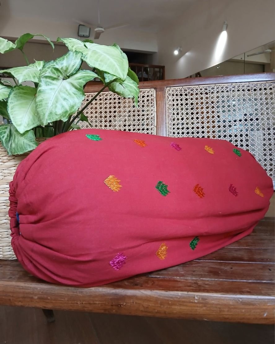 Phulkari Hand-embroidered Decorative Bedcover for single beds or divans – (PHDB0001) - Image 5