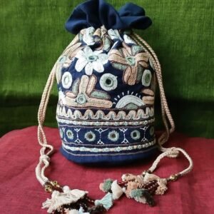 Paako Embroidered Potli Bag in Pure Cotton – (PEPB0007)