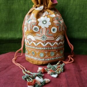 Paako Embroidered Potli Bag in Pure Cotton – (PEPB0002)