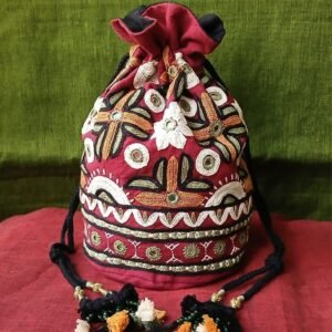 Paako Embroidered Potli Bag in Pure Cotton – (PEPB0003)