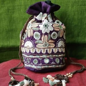 Paako Embroidered Potli Bag in Pure Cotton – (PEPB0004)