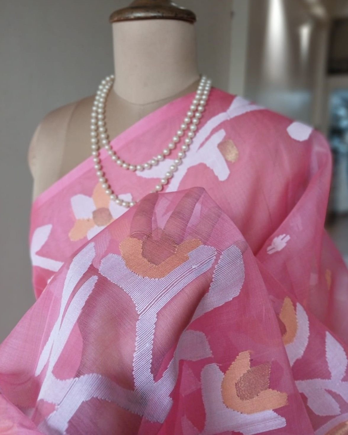 Handweave Jamdani Silk Saree – (SJMS1147) - Image 3