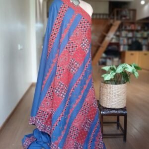 Ajrakh Applique Saree in Mul Cotton – (MCAS1041)