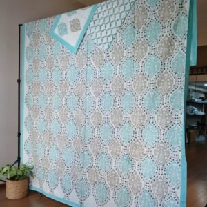 Blockprint Large King Double Bedsheet with Matching Pillowcases (108x108) - (HDBS0007)