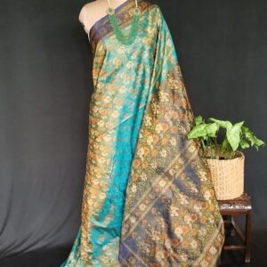 Banarasi Tehri Tanchoi Jamavar Silk Saree - Blue - (BTTJ0003)