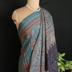 Ajrakh Desi Tussar Silk Saree – (ATSS0027)