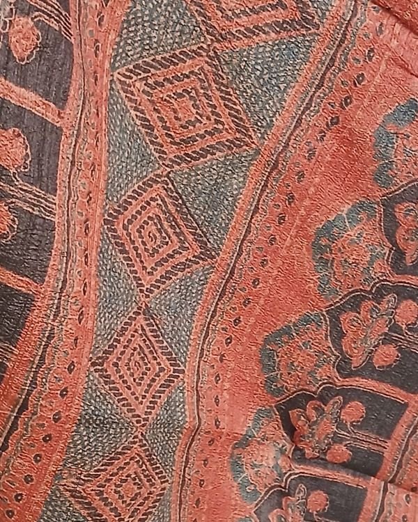 Ajrakh Desi Tussar Silk Saree – (ATSS0029) - Image 6