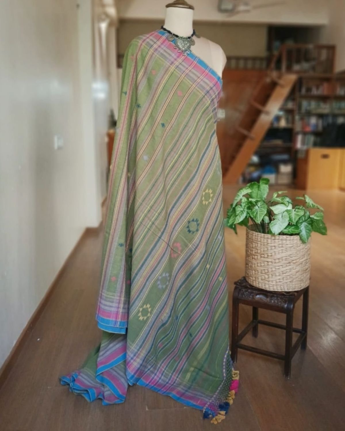 Bhujodi Saree handwoven in Kala Cotton – (BHUJ1028) - Image 6