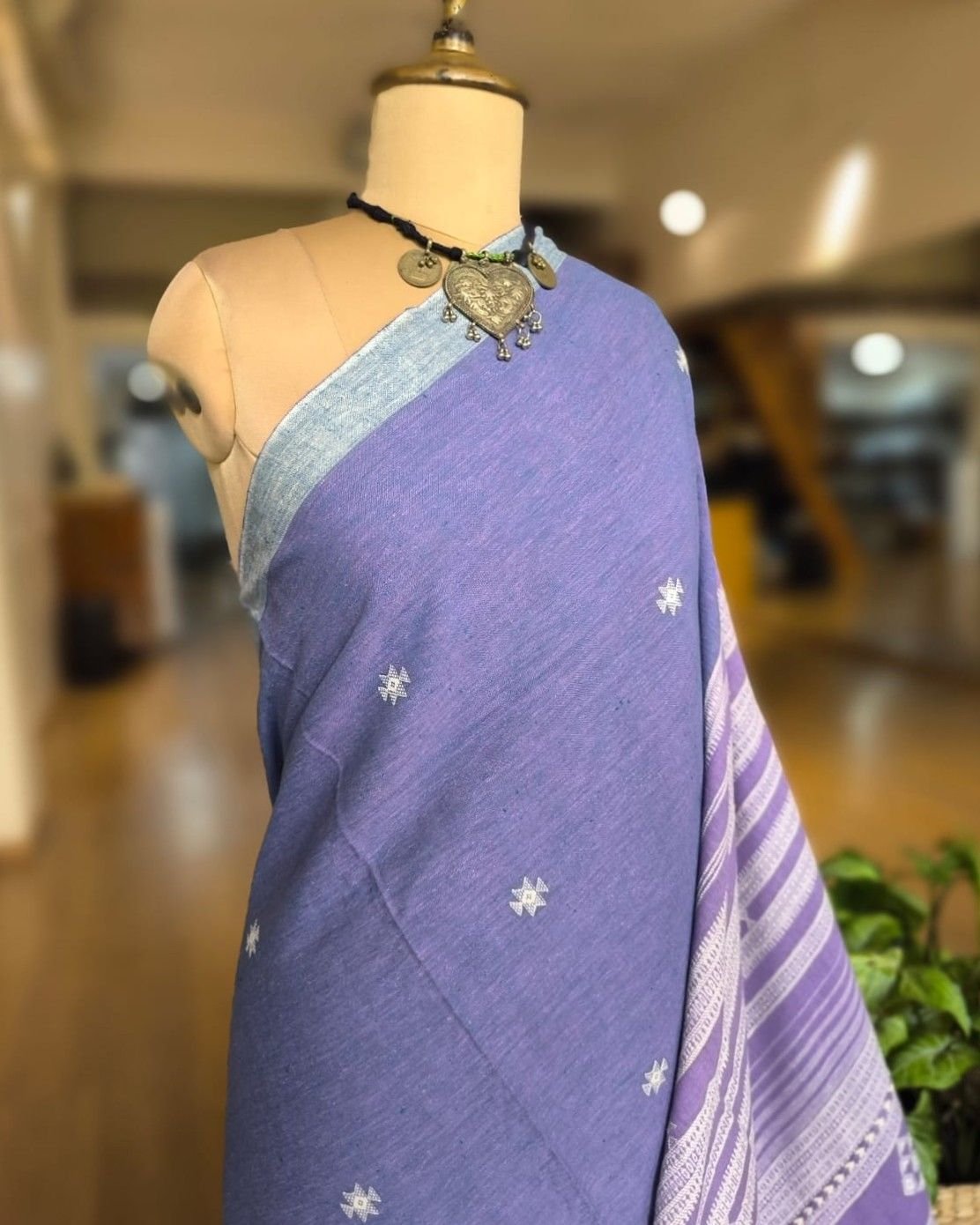 Bhujodi Saree handwoven in Kala Cotton – (BHUJ1035) - Image 3