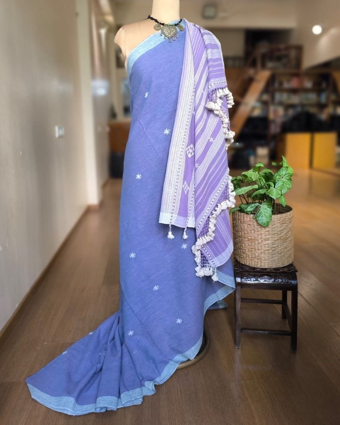 Bhujodi Saree handwoven in Kala Cotton – (BHUJ1035)