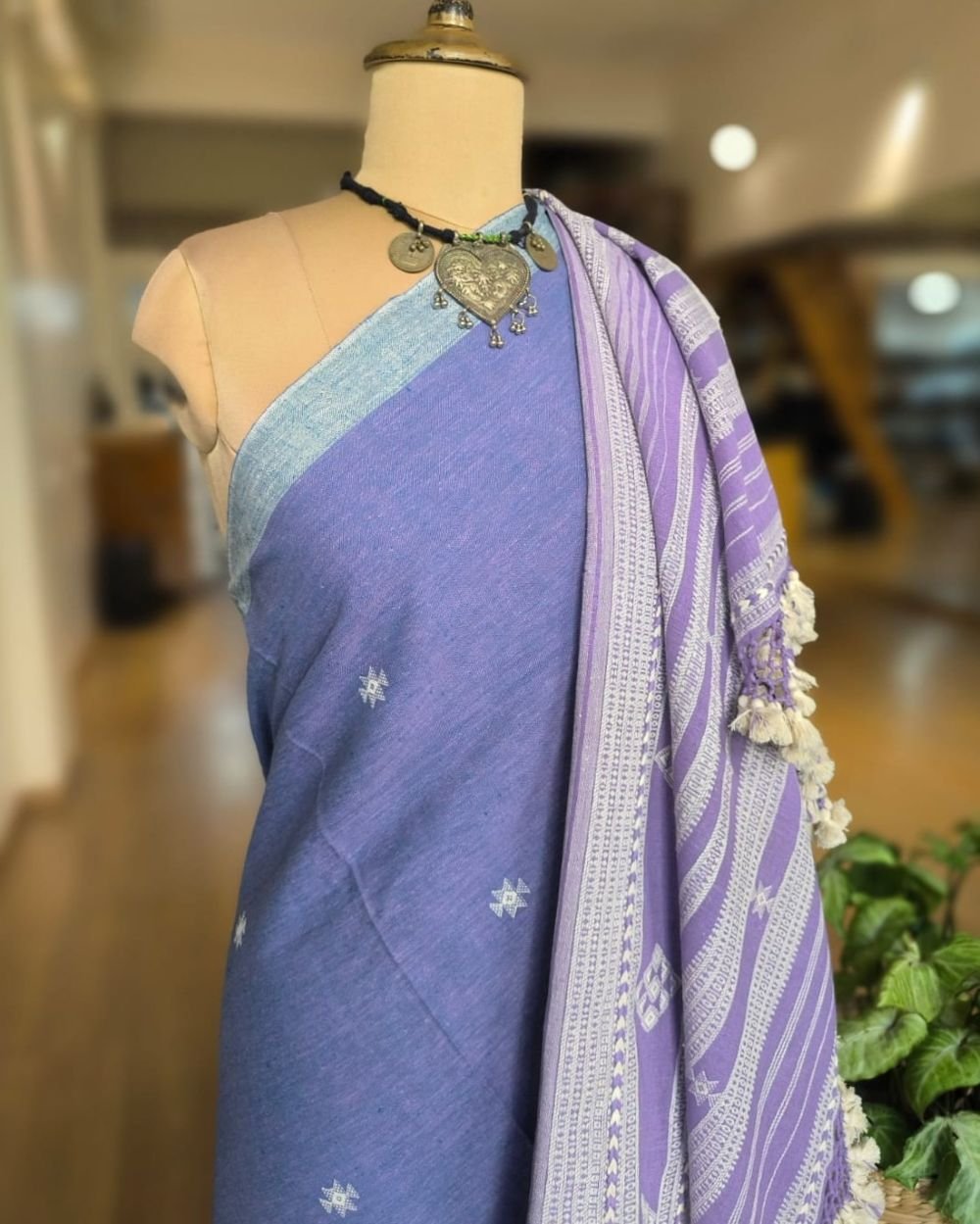 Bhujodi Saree handwoven in Kala Cotton – (BHUJ1035) - Image 4