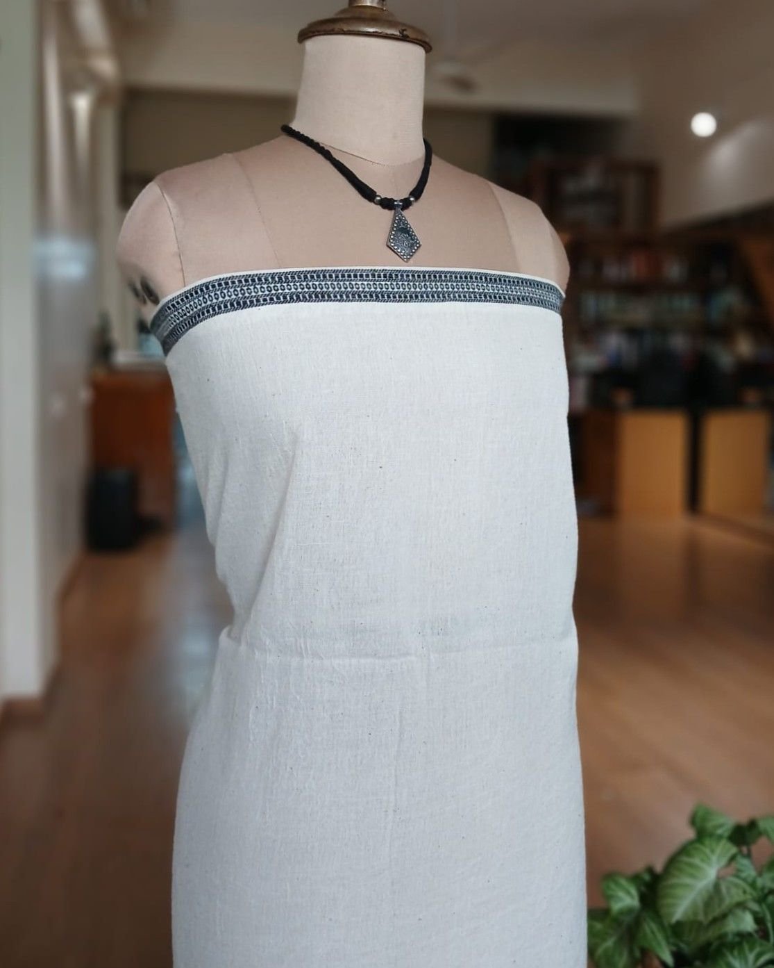 Bhujodi Saree handwoven in Kala Cotton – (BHUJ1042) - Image 9