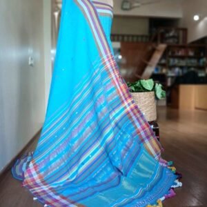 Mirrorwork Bhujodi Handweave in Ultramarine Blue – (BHUJ1056)
