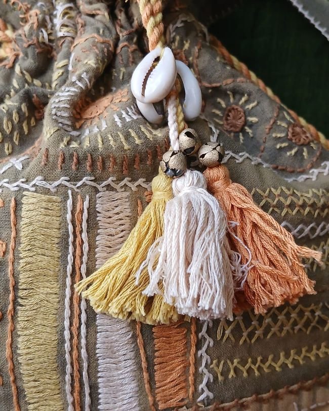 Patchwork Embroidered Drawstring Bag - (PEDB0011) - Image 3