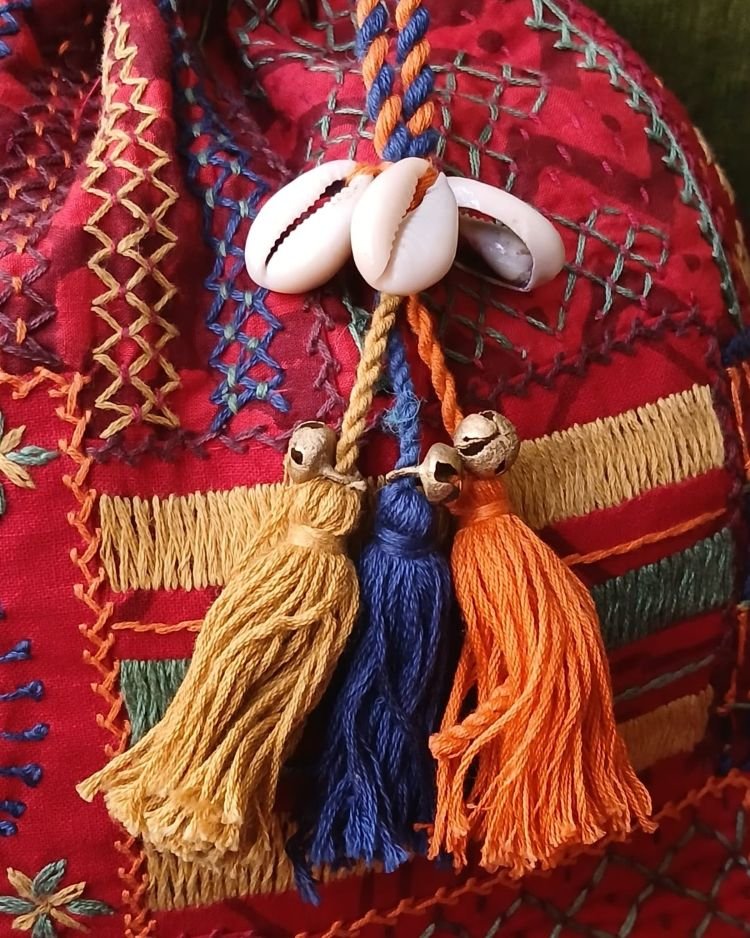 Patchwork Embroidered Drawstring Bag - (PEDB0012) - Image 3