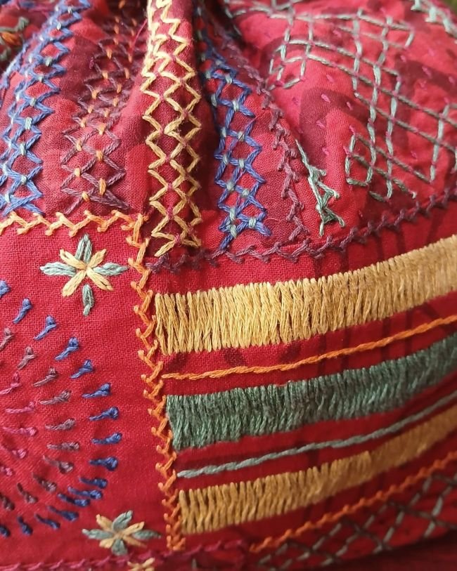 Patchwork Embroidered Drawstring Bag - (PEDB0012) - Image 4