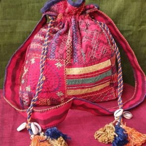 Patchwork Embroidered Drawstring Bag - (PEDB0012)