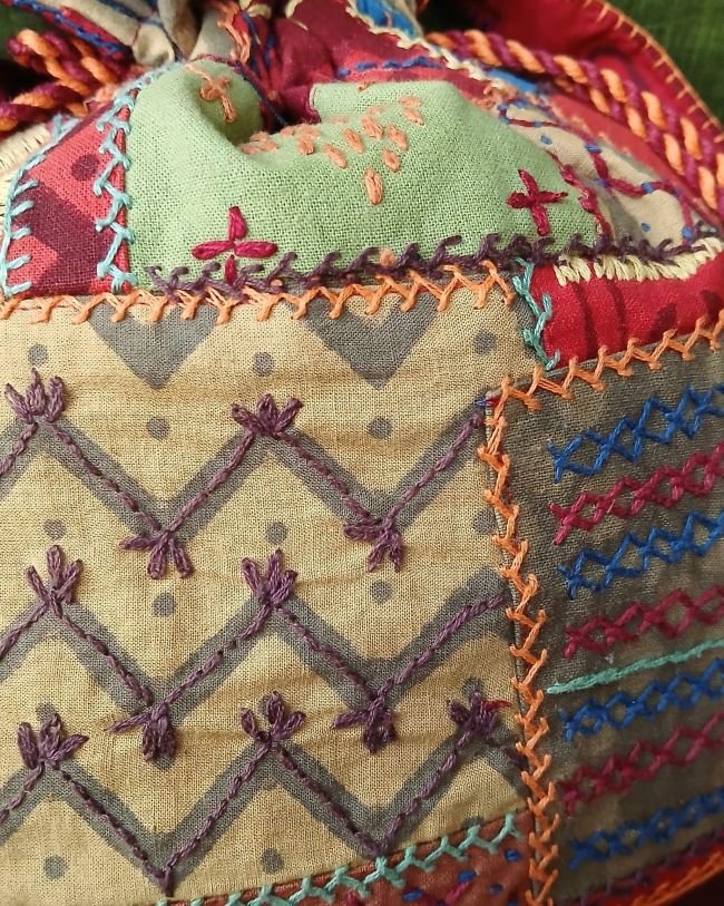 Patchwork Embroidered Drawstring Bag - (PEDB0014) - Image 5