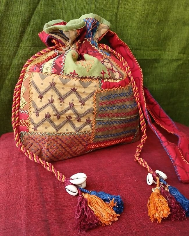 Patchwork Embroidered Drawstring Bag - (PEDB0014) - Image 2