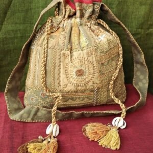 Patchwork Embroidered Drawstring Bag - (PEDB0016)