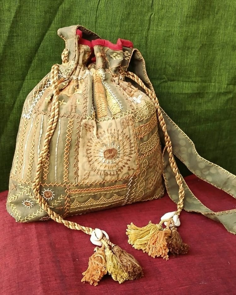 Patchwork Embroidered Drawstring Bag - (PEDB0016) - Image 2