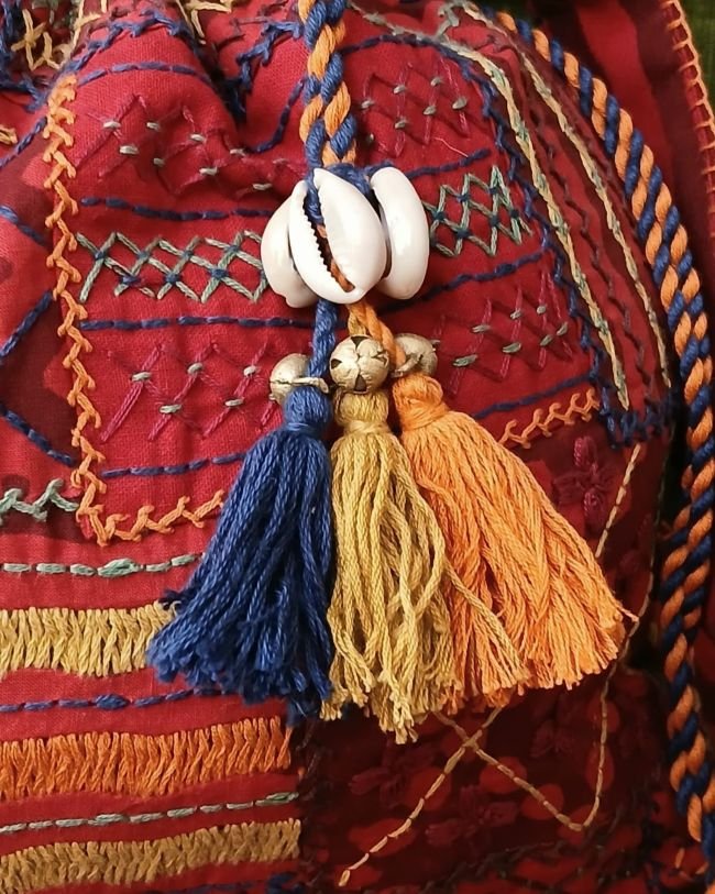 Patchwork Embroidered Drawstring Bag - (PEDB0002) - Image 3