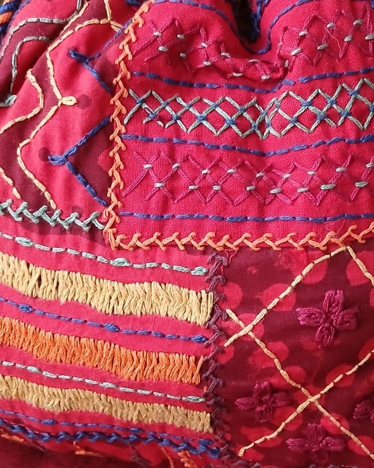 Patchwork Embroidered Drawstring Bag - (PEDB0002) - Image 4