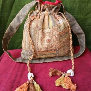 Patchwork Embroidered Drawstring Bag - (PEDB0005)