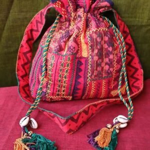 Patchwork Embroidered Drawstring Bag - (PEDB0007)