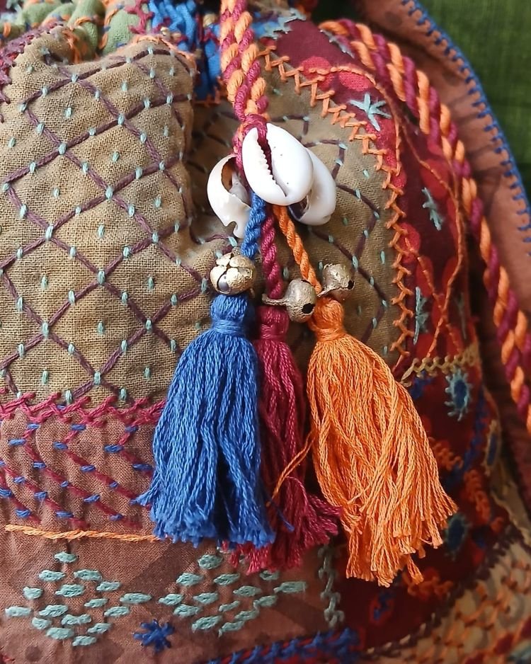 Patchwork Embroidered Drawstring Bag - (PEDB0009) - Image 4