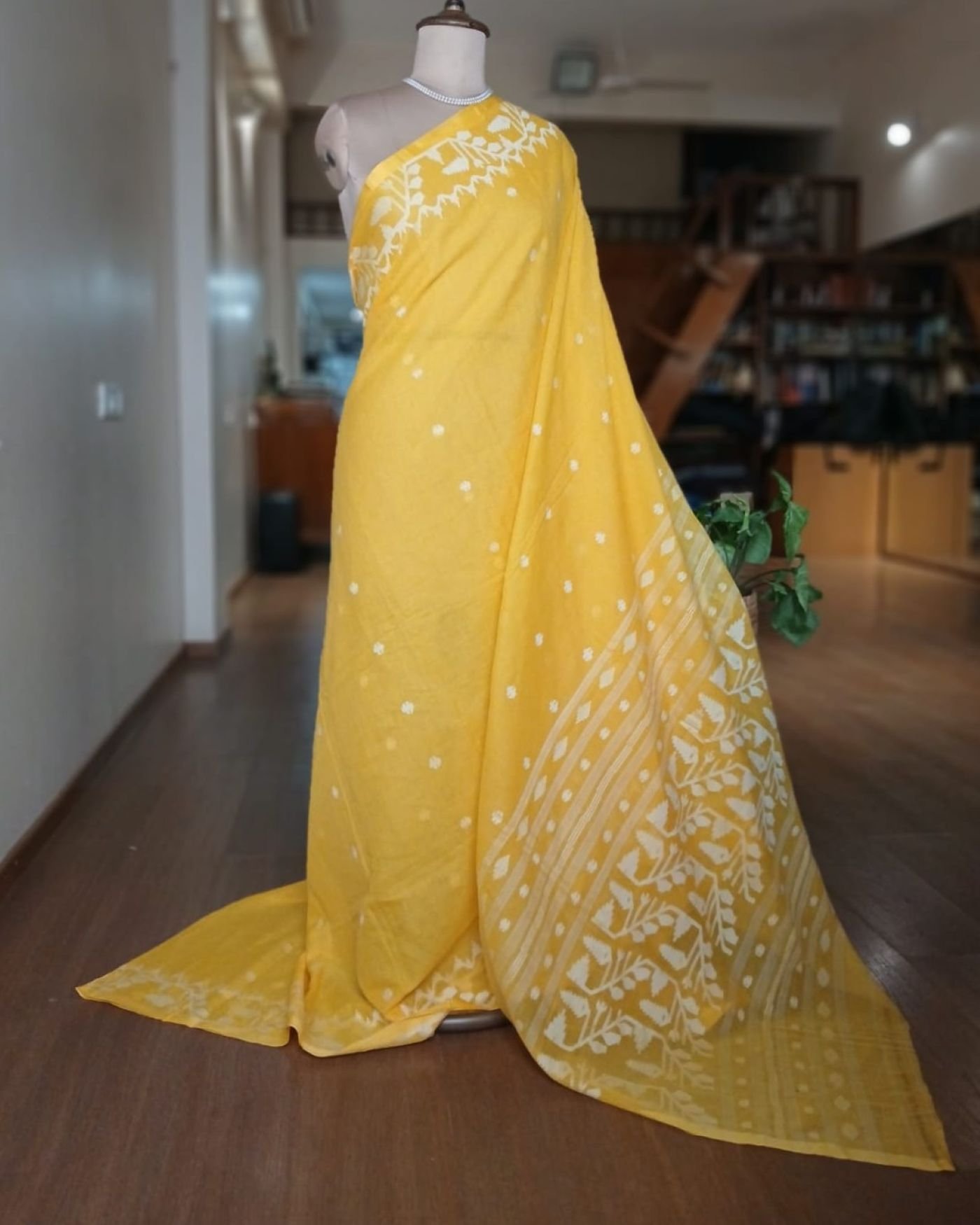 Soft Cotton Jamdani Handweave from Phulia – (JCHS1009) - Image 2