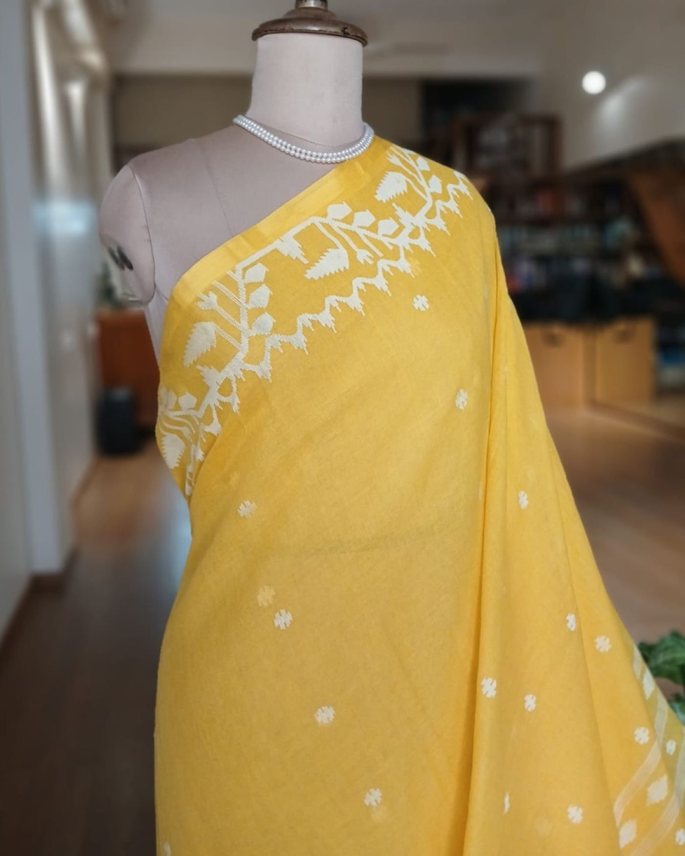 Soft Cotton Jamdani Handweave from Phulia – (JCHS1009) - Image 3