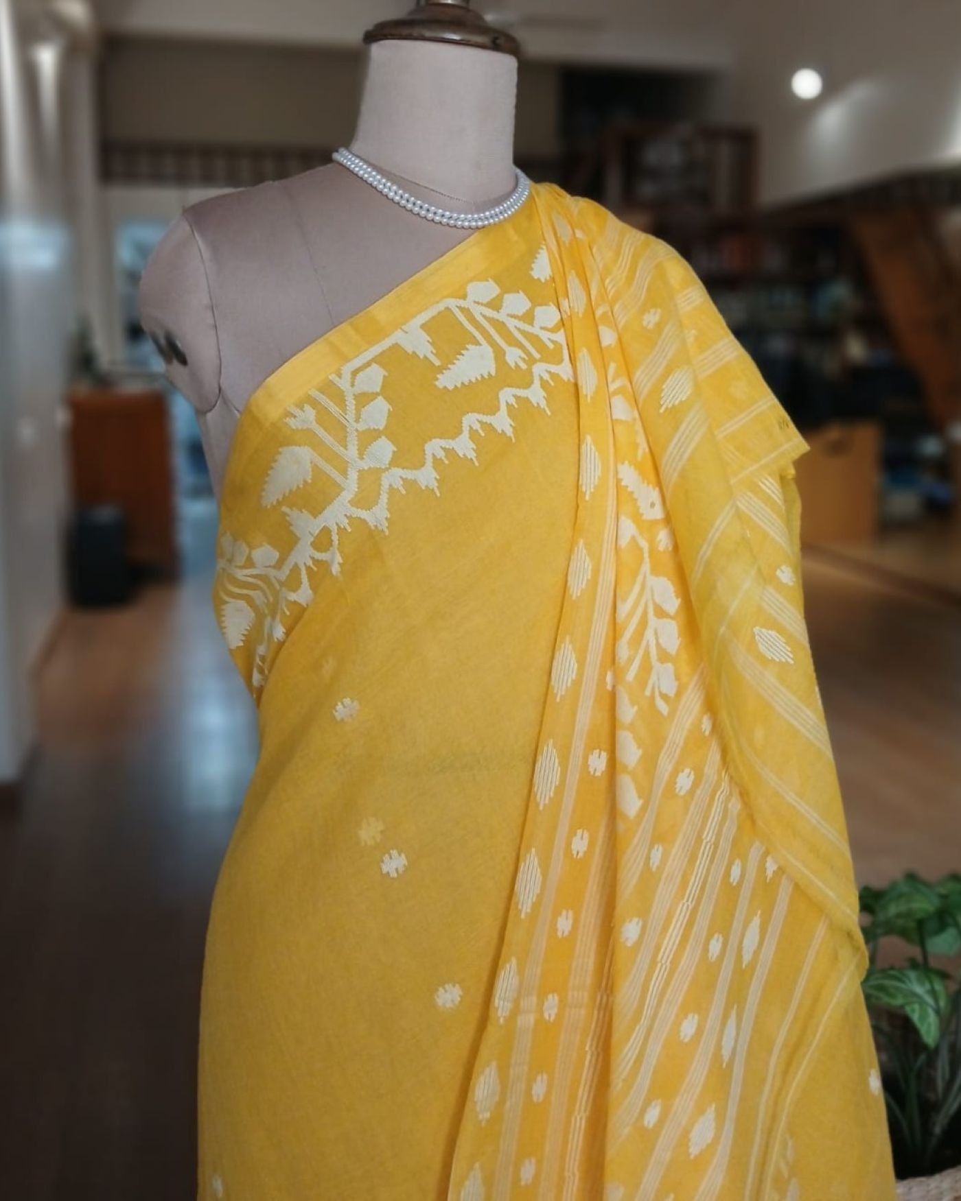 Soft Cotton Jamdani Handweave from Phulia – (JCHS1009) - Image 4