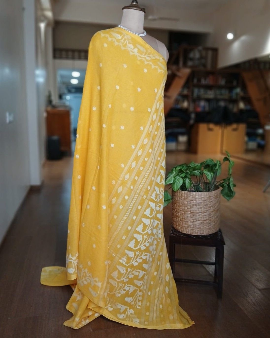 Soft Cotton Jamdani Handweave from Phulia – (JCHS1009) - Image 5