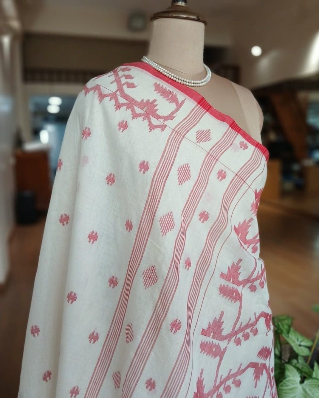Soft Cotton Jamdani Handweave from Phulia – (JCHS1013) - Image 6